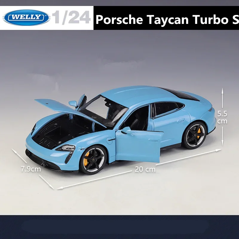 Welly 1:24 بورش تايكان توربو S سبيكة سيارة نموذج Diecasts لعبة معدنية نموذج سيارة رياضية عالية محاكاة جمع الهدايا