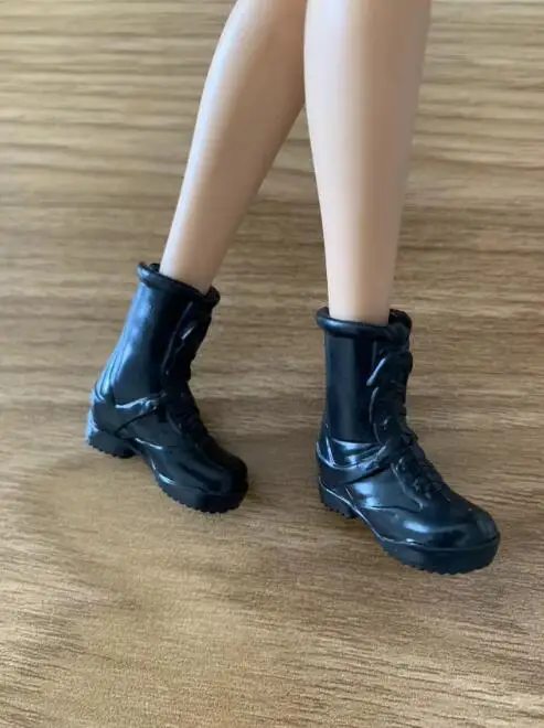 High Heels Puppe flache Füße Schuhe weiße Stiefel Geschenke Zubehör für Ihre 1/6 Barb Puppen TpQ88 – Detail 2