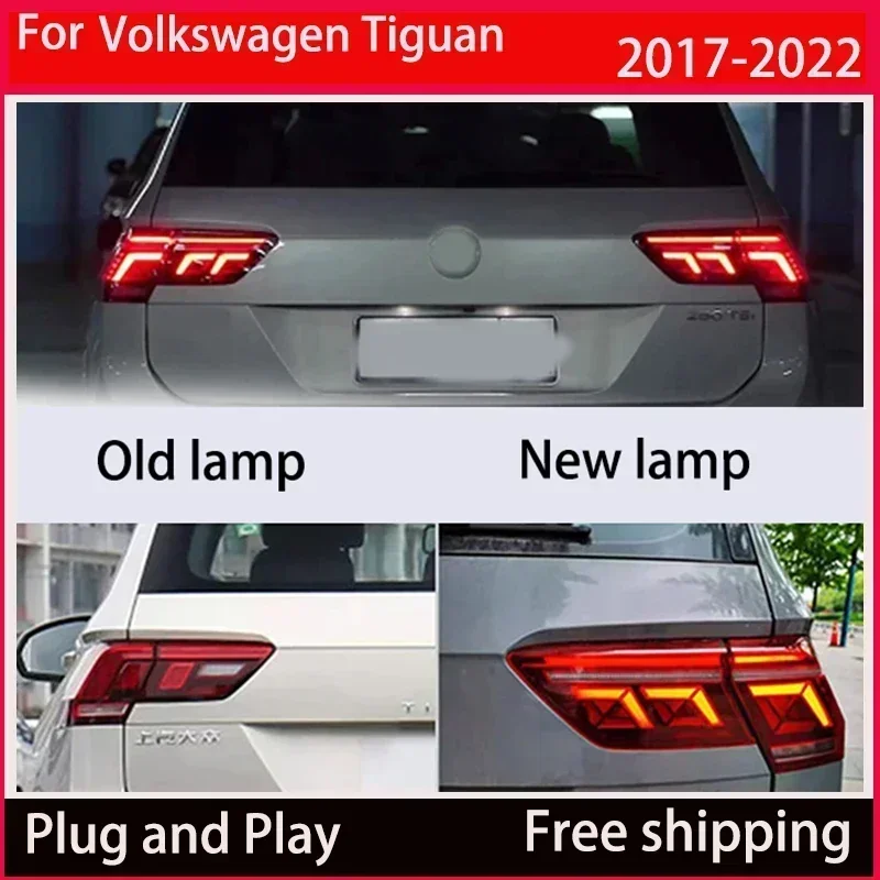 Per Volkswagen Tiguan 2017-2022 gruppo fanale posteriore a LED segnale dinamico indicatori di direzione DRL luce freno accessori automobilistici