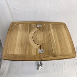 Boat Barrel Folding Teak Table Top 570/900x500mm,22.4/35.4x19.7 Inch Plain Marine Yacht RV Caravan TC5090