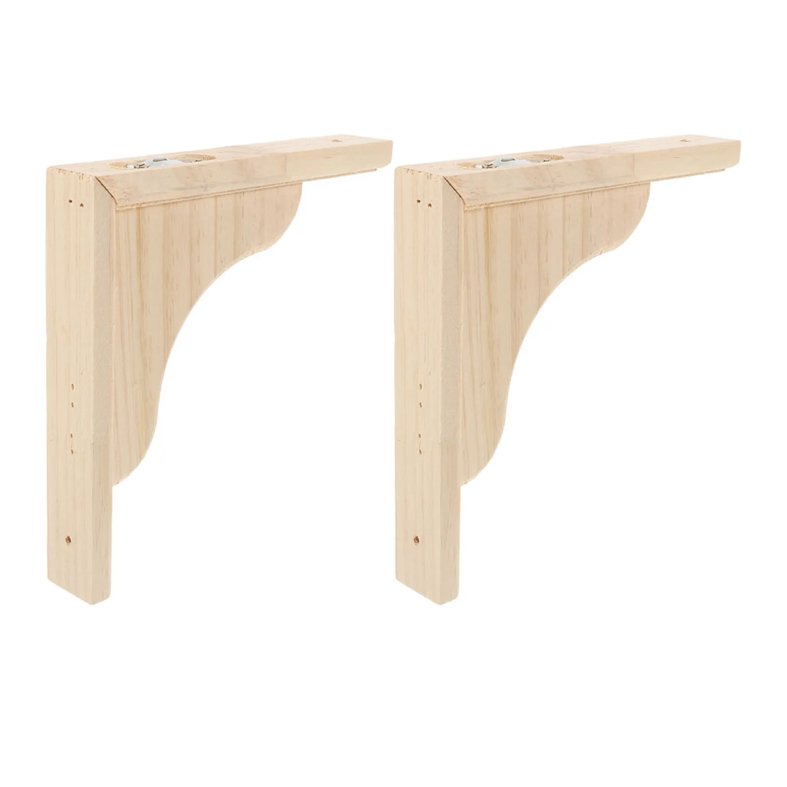 2Pcs Triangle Shelf Brackets Wooden Decorative Wall Floating Shelf Hardware Heavy Duty Corner Brace Supports for Kitchen