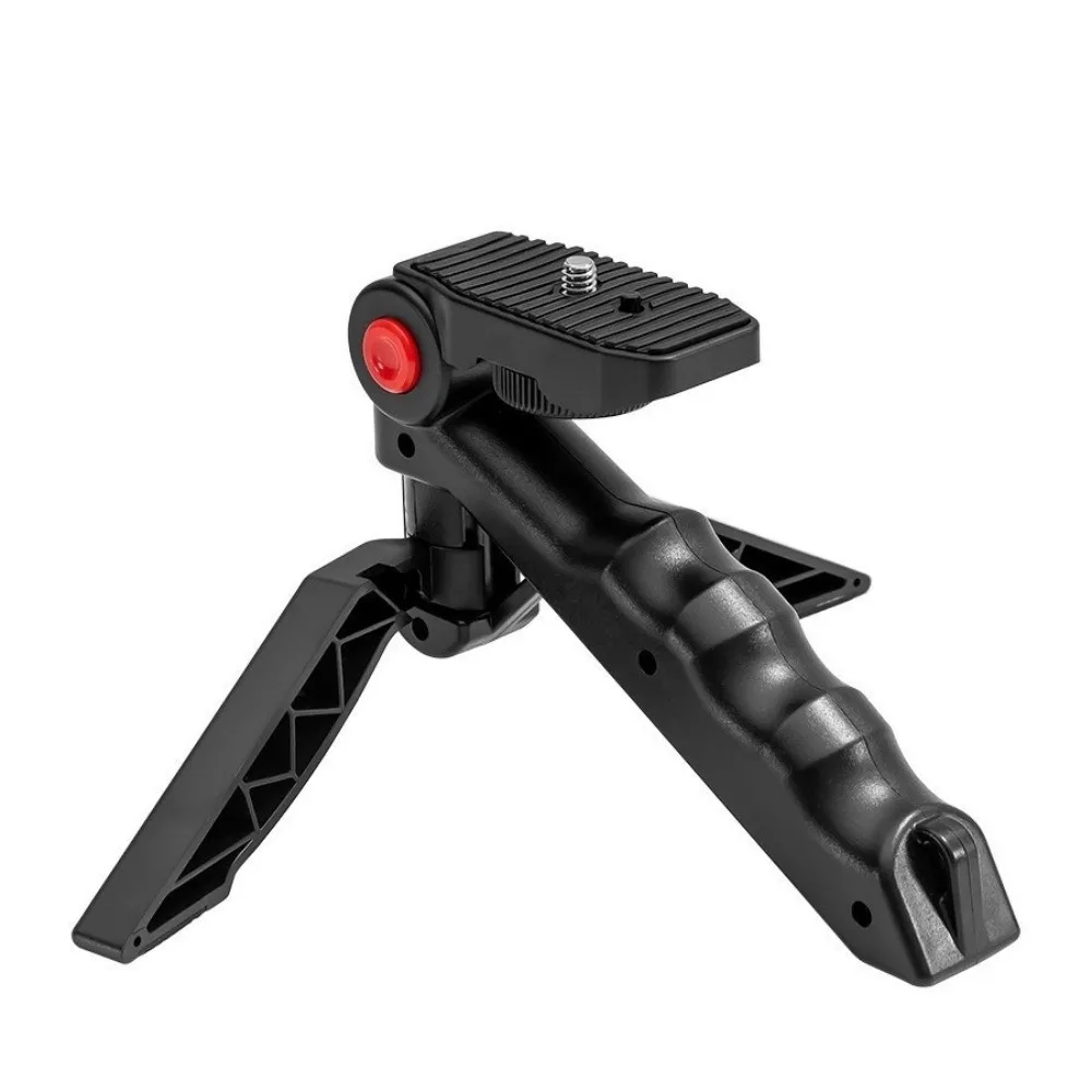 1/4 Screw Mount Handheld Tripod Stand Foldable Design Adjustable Desktop Bracket Stand Rotatable Head Stabilizer Support