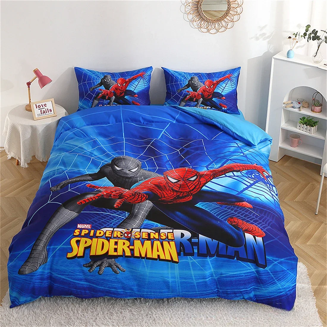 

Cartoon Spider Man Duvet Cover Sets Bedding Set Double Queen King Size 3pcs for For Kids Boys Girls Teens Bedroom Decor