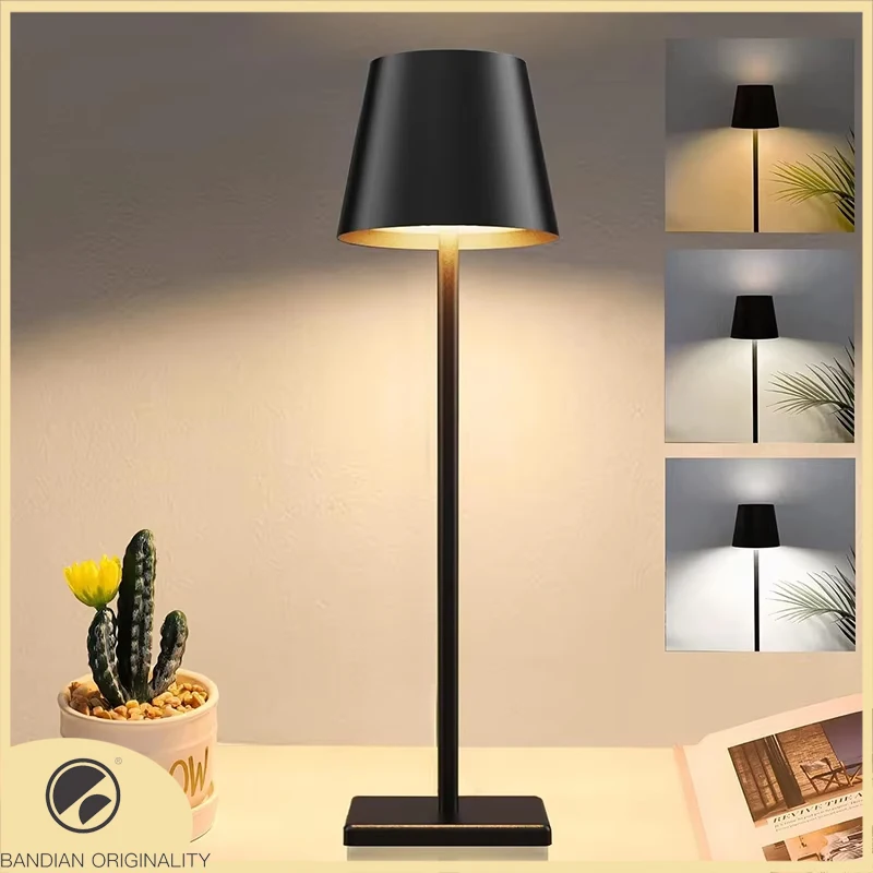 Rechargeable LED Table Lamp Touch Switch 3 Levels Dimmable Desk Lights Bar Club Dinner Creative Decorative Ambient Lighting