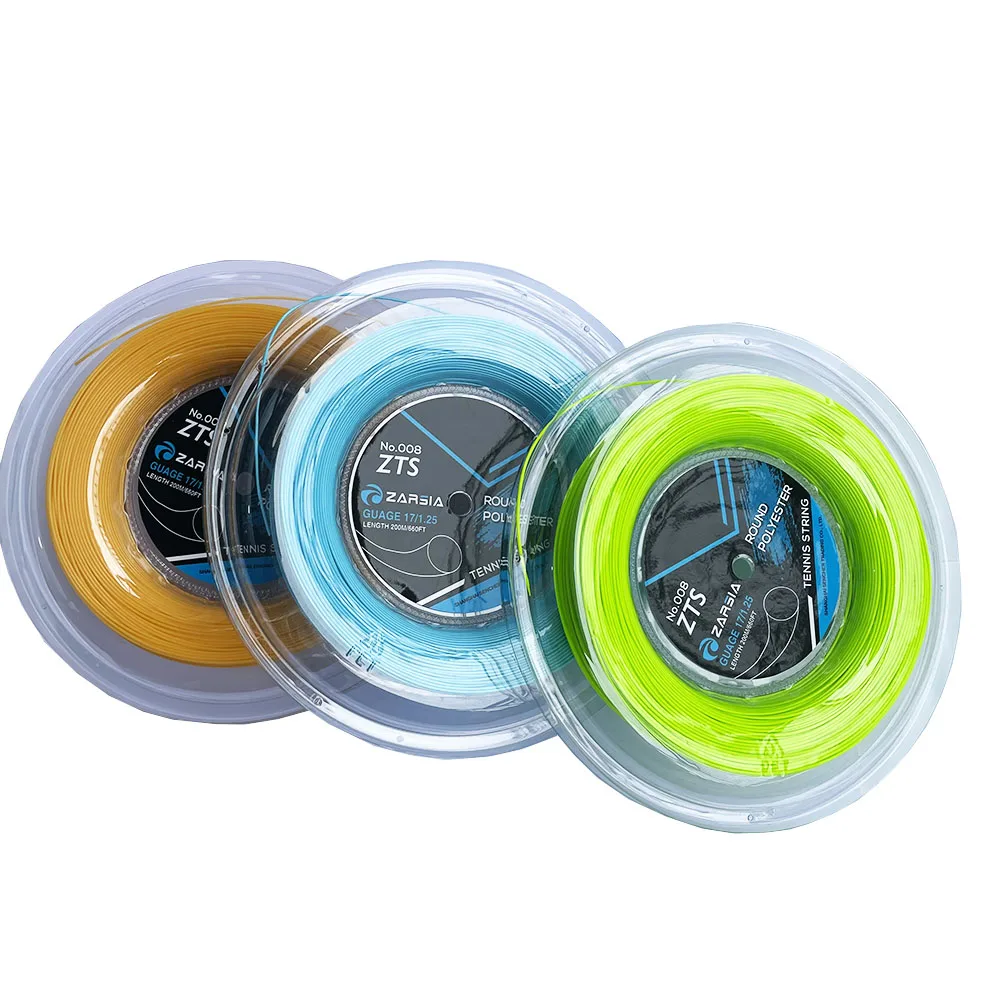 

1 Reel ZARSIA 1.30mm/1.25mm Tennis String 4G Polyester Training Racket String Durable 200m Muti-color