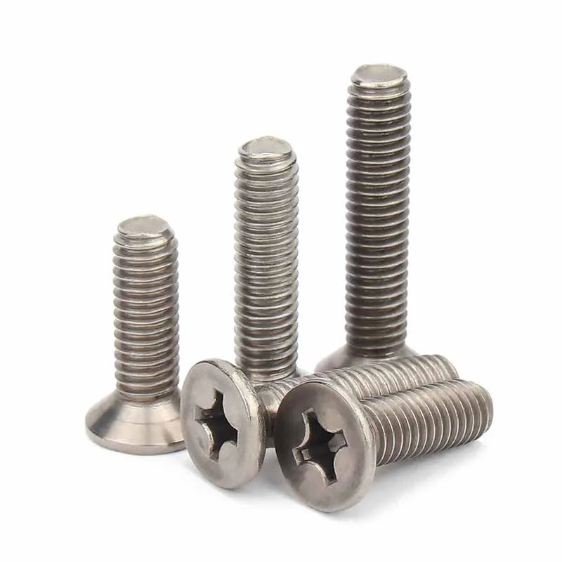 2/5Pcs M1.6 M2 M2.5 M3 M4 M5 M6 M8 TA2 Pure Titanium Gr2 GB819 Cross Phillips Flat Countersunk Head Screw Bolt Length 3-50mm