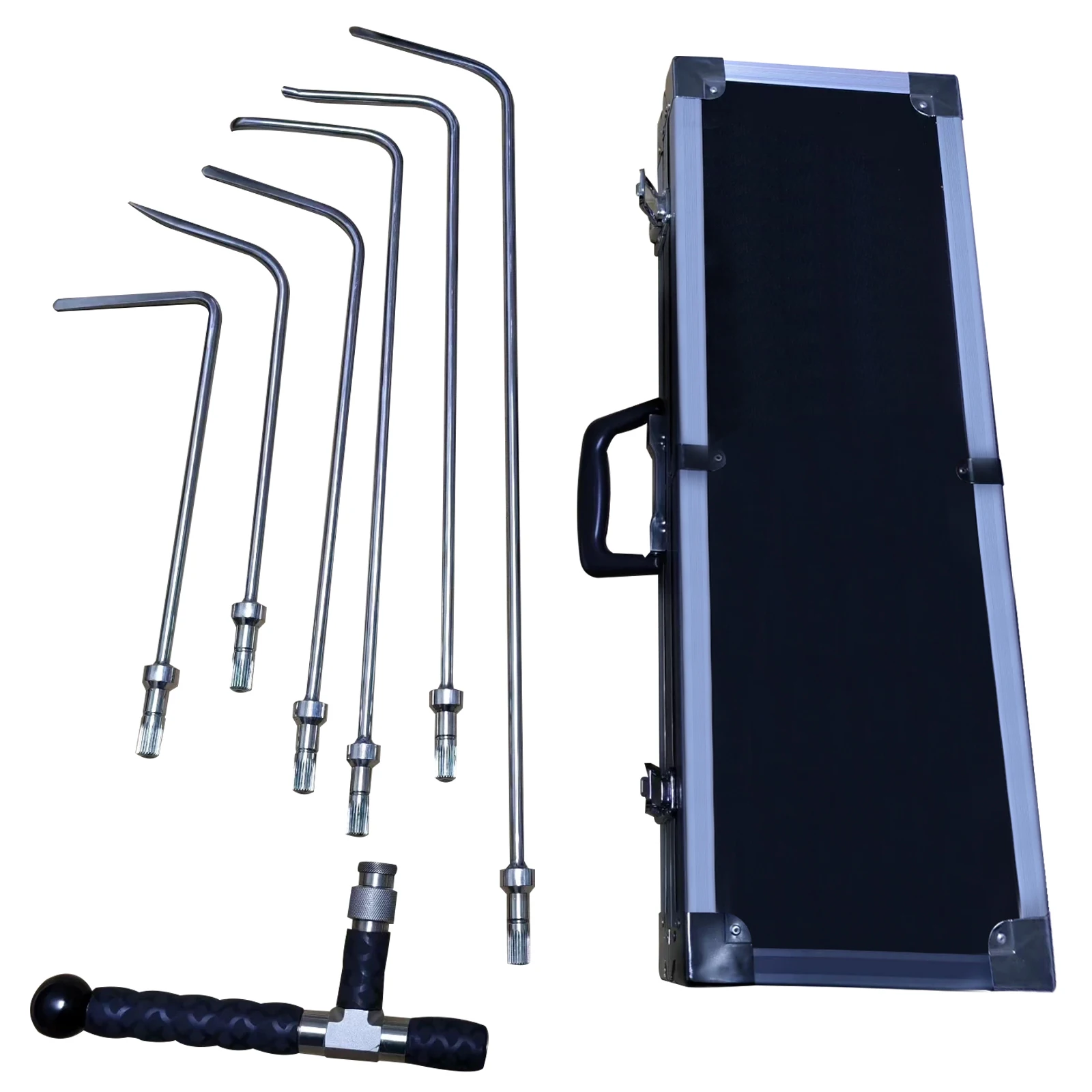 6 Pcs Panel Dent Repair Hooks Set, Auto Glass Removal Pry Bar Tools, 28cm (11.02in) - 58cm (22.83in), Diameter 9mm (0.35in)