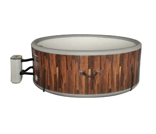 Bañera inflable Jacuzzi, 208 × 65 cm, 6 personas, piscina de Spa portátil de inflado rápido con calentador, ahorra espacio de PVC para el hogar al aire libre