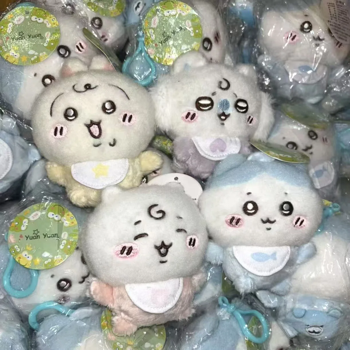 jiyi Baby Plush Doll Keychain Kawaii Usagi Hachiware Momonga Bib Pendant Soft Stuffed Toy Bag Charm Gift Boys Girls Cute