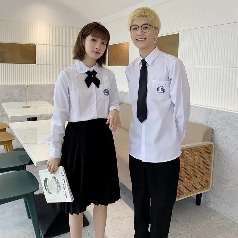 Boys Girls School Uniform Set British Academy Style Student Fashion Simplicity Long Short Sleeved Top Skirt Pants Uniform