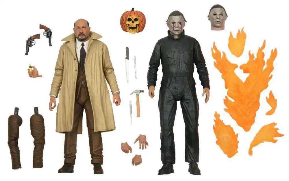 In Stock Neca Halloween 2 Michael Myers & Dr Loomis Double Deluxe Edition Action Figure Statue Model Collection Ornaments Toy