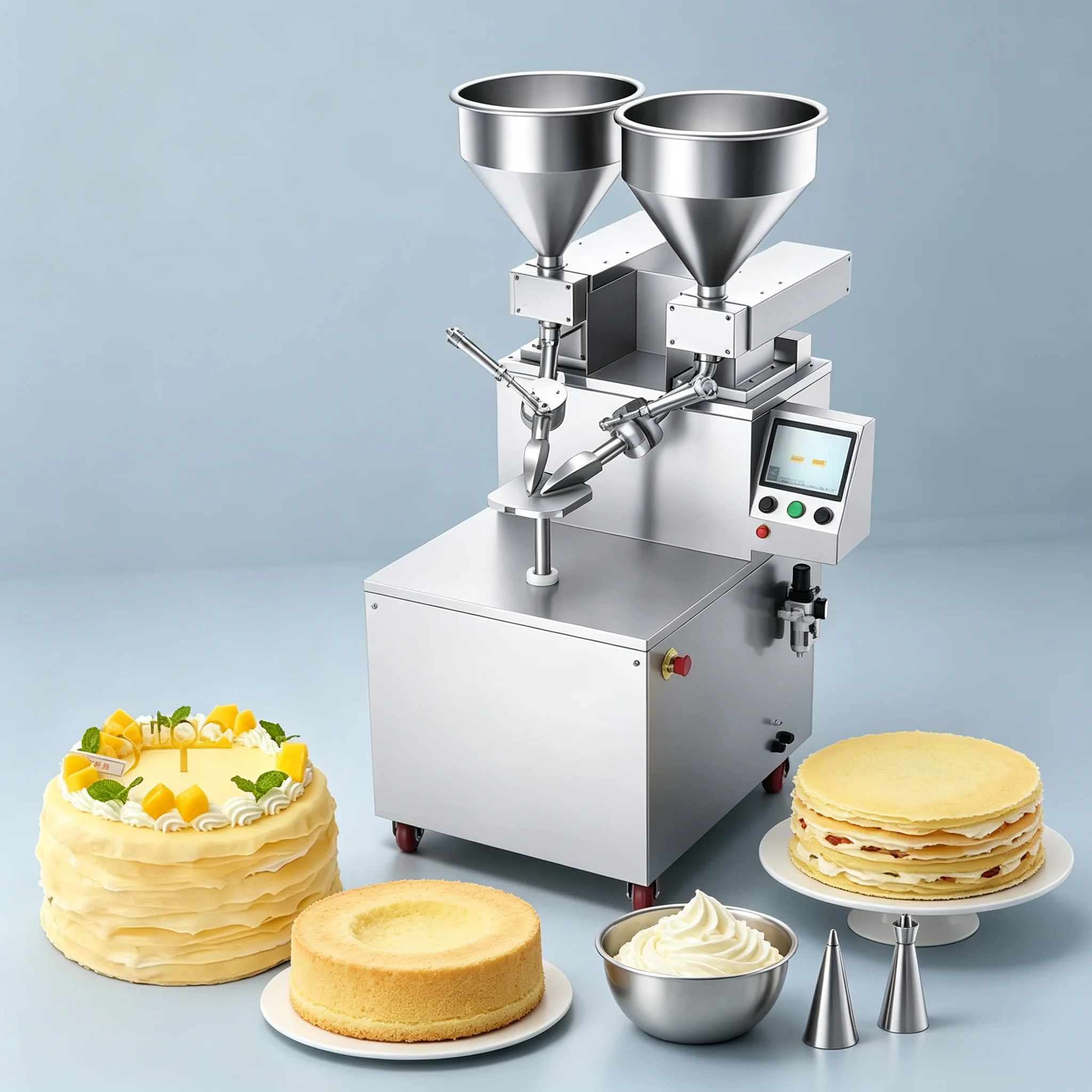 Cake Cream Decorating Machine Auto Icing Coating Device For Bakery Factory Cake Batch Decoration Work Customized