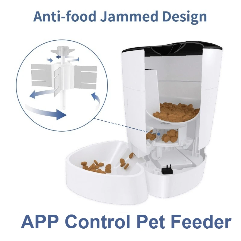 

Smart Pet Feeder APP Remote Control Big 4L Automatic Bird Cat Dog Food Dispenser Programmable Timer Dry Wet Meal Voice Recording