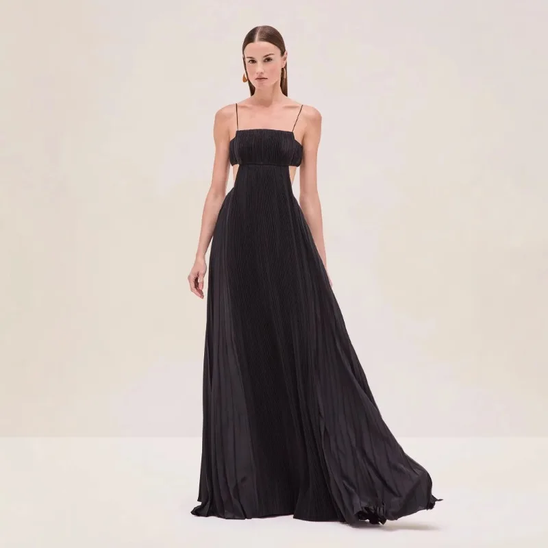 Robe de soirée pour invités, remise de diplôme, célébrité, longueur au sol, robe de bal élégante pour femmes, dos nu, robe de soirée Cocktail, bretelles Sexy pliables