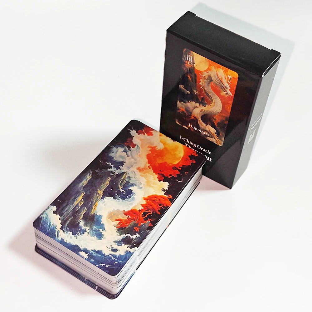 

Колода карт-орамулей I-Ching: 64 гадательные карты 10,3*6 см с традиционными гексаграммами и мистическими изображениями животных – Древняя мудрость