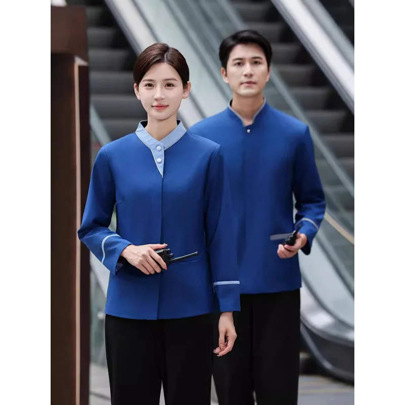 

Cleaning Work Clothes Long-Sleeved Women's Autumn and Winter Clothes Men's Hotel Guest Room Property Mall Cleaner Aunt Uniform S