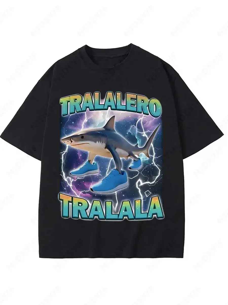 Tralalero Tralala Funny Shark Meme T-shirt Gifts Women's Fashion Gothic Vintage T-shirts Casual T Shirt image 5