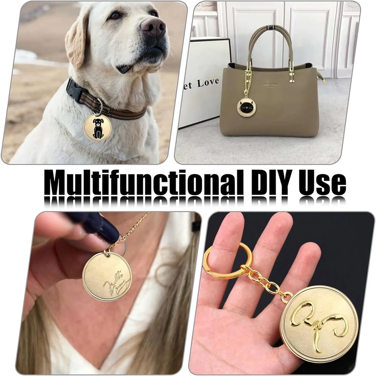 L33A_15PCS Moeda de desafio em branco para gravação a laser, moeda em branco gravada a laser de 1,6 polegadas Moeda estampada em metal dourada