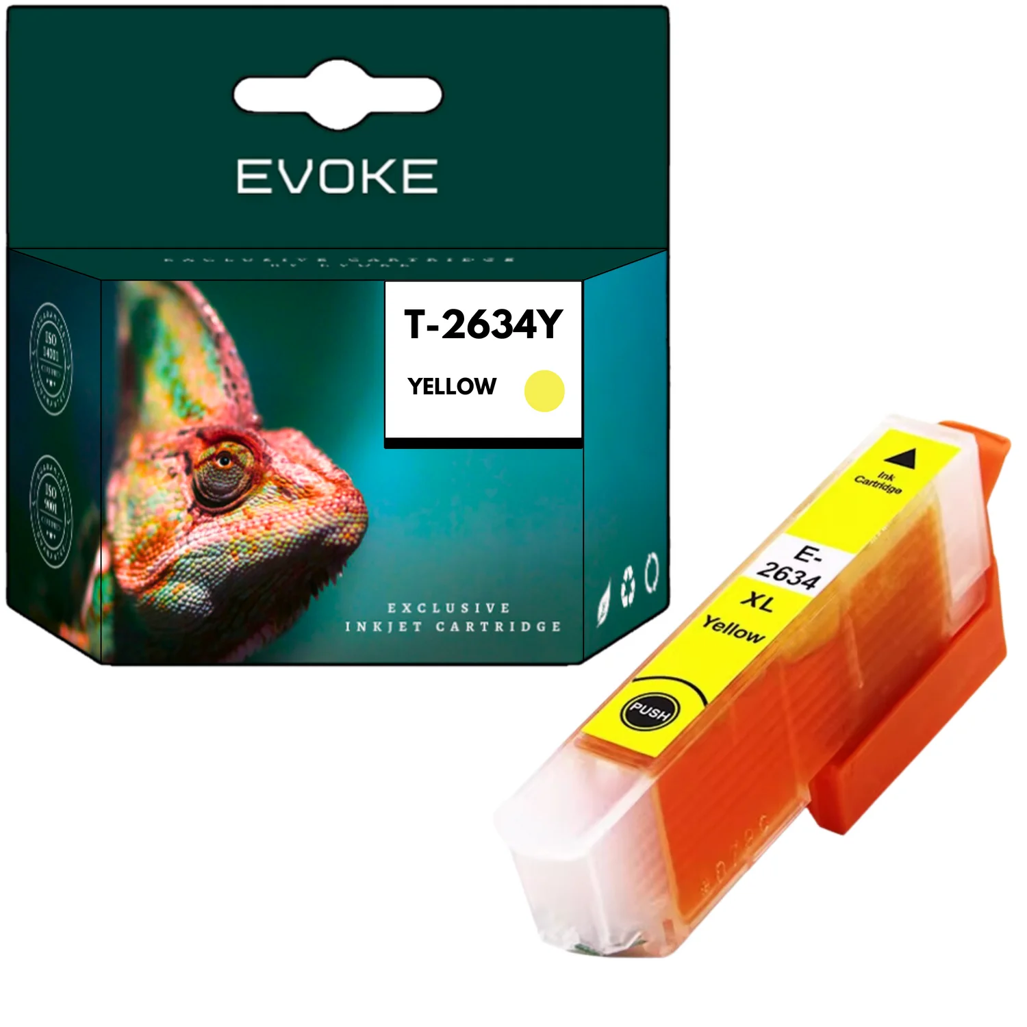 Evoke Compatibele Inkt voor Epson T2634 2634 C13T26344010 Geel 14 ml 1010 Stron Expression Premium Xp-510 Xp-520 Xp-600 Xp-605 Xp-610 Xp-615 Xp-620 Xp-625 Xp-700 Xp-710 Xp-720 Xp-800 Xp-810 Xp-820