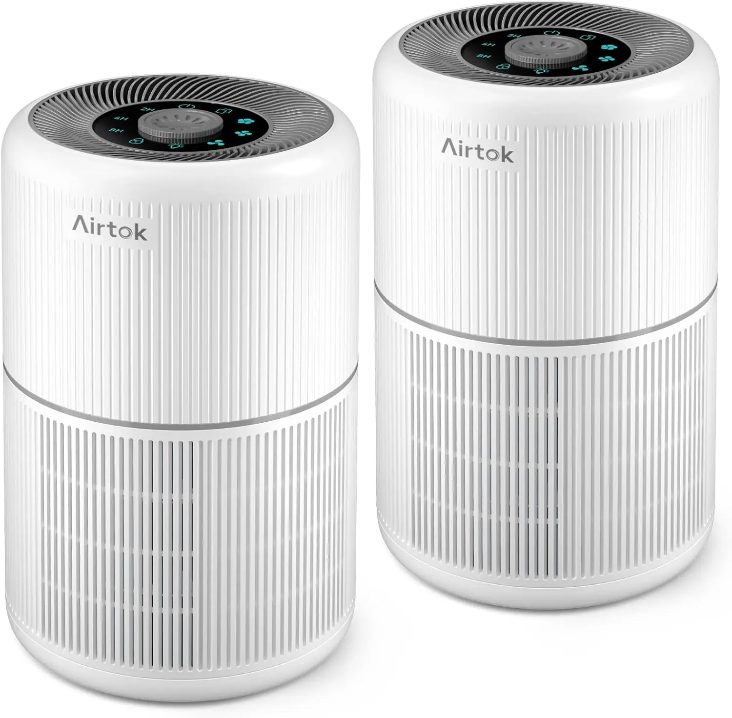 

2 Pack H13 True HEPA Air Purifier for Home Bedroom, Removes Smoke Dust Odors Pollen Pet Dander, Quiet Operation White