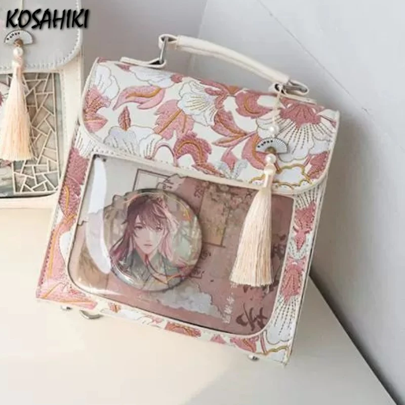 

Japanese Fairy Y2k Aesthetic Chic Backpacks Luxury Design Fashion Sweet Schoolbags Kawaii Cute Women Transparent Ita Bags Trendy