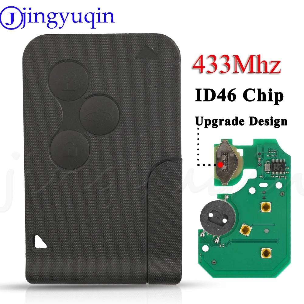 Jingyuqin 3BTN Car Key ID46 PCF7947 433Mhz FSK For Renault Megane II Scenic II Grand Remote Car Key Card Key Fob Control