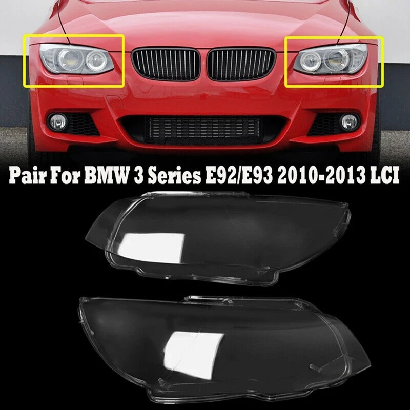 1 Pair Car Headlight Headlight Lens Cover For-BMW E92 E93 Coupe Convertible 2010-2013