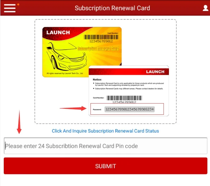 2 Years Renewal LAUNCH Pin Card 12V Gasoline Software For Launch X431 V+ /PROS V5.0 /PADVII /PRO5 and PADV
