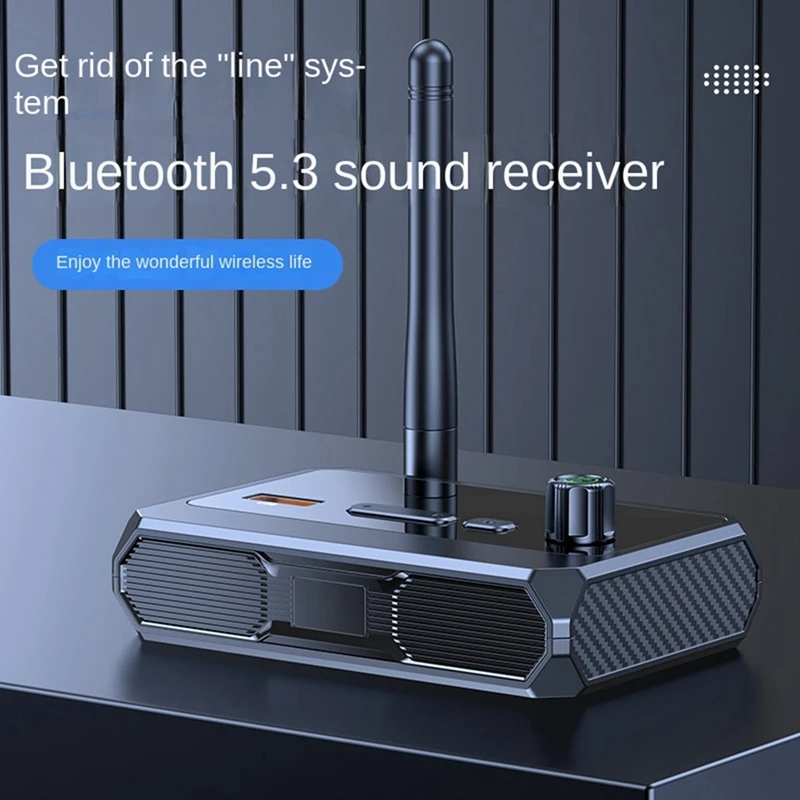 Bluetooth 5.3 Digital Display Bluetooth Receiver Fiber Optic Coaxial Adapter Supports U Disk MP3 Player Easy Install