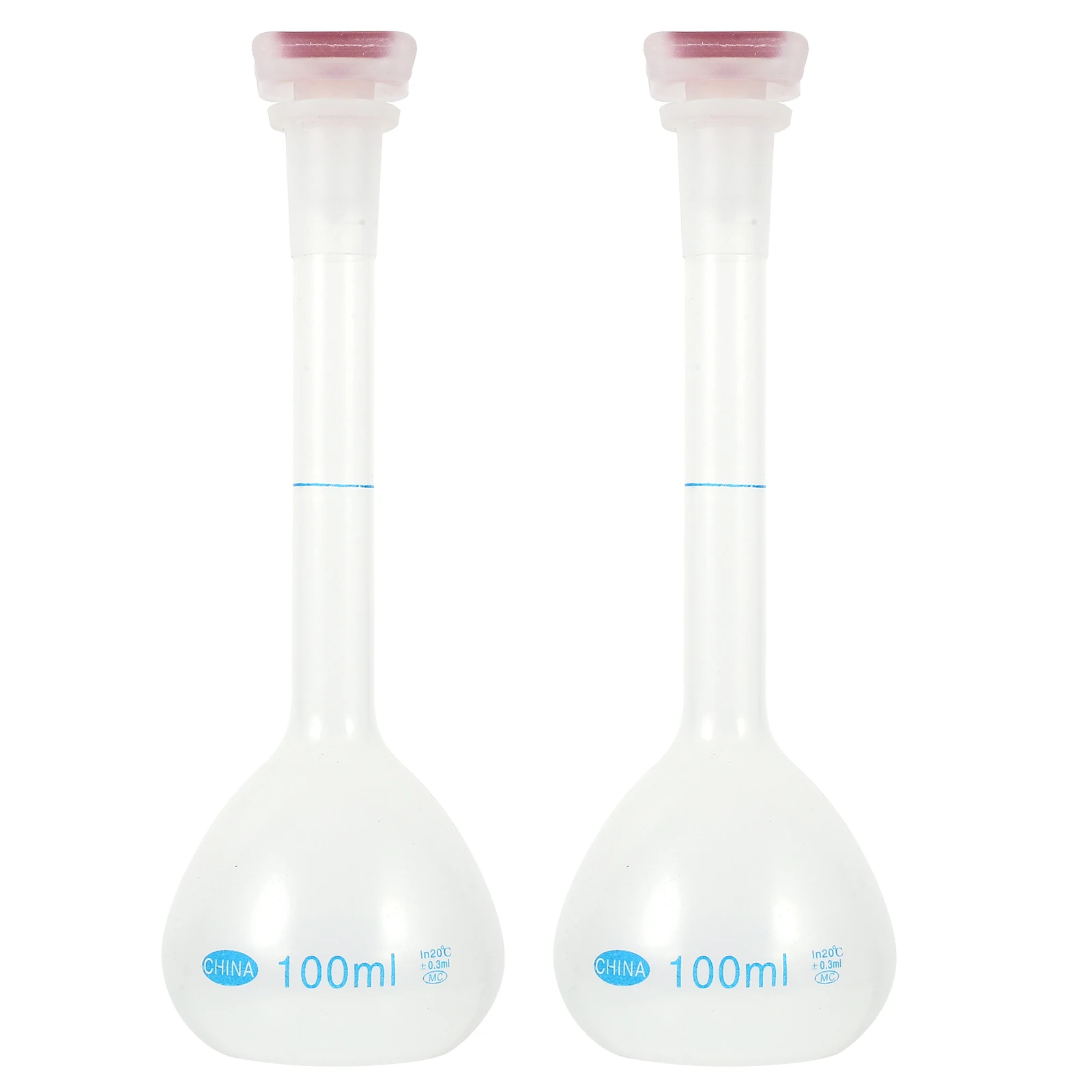 

2 Pcs Volumetric Flask Graduated Graduation Capacity Dispenser Laboratory Supplies Empty Container