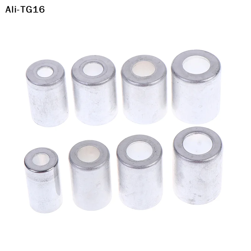 【A16】10 Stück Aluminium-Presshülsen, Rohrverbindungsstücke, Hülsen mit 16 mm, 20 mm, 24 mm, 26 mm Lochdurchmesser. Auto-Klimaanlagen-Schlauchklemmen R12 R134a
