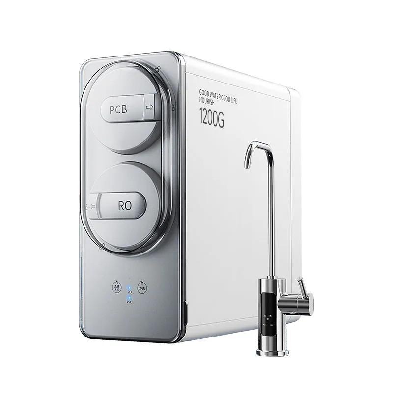 

1200G Electric RO Water Purifier Household Silent Plastic Tap Water Filtration Direct Drinking Double Outlet Tankless