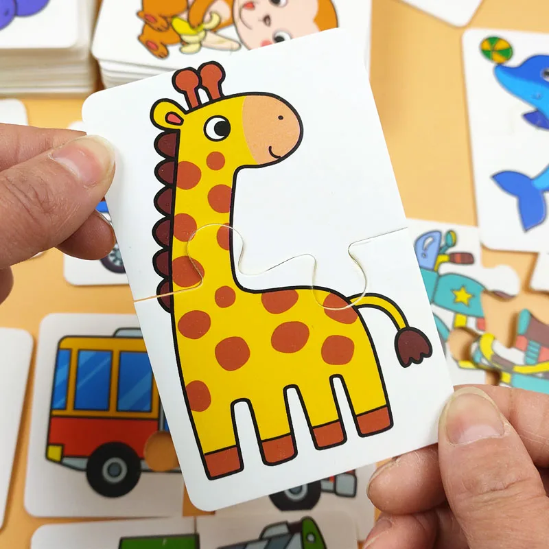 Bijpassende puzzels voor dieren Baby Cartoon Patroon Cognitie Jigsaw Speelgoed Peuters Kaart Voorschoolse educatief speelgoed Bijpassend spel voor kinderen