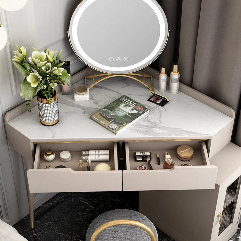 Triangle Dressing Taipei Europe Modern Rock Plate Storage Integrated Makeup Table Bedroom Corner