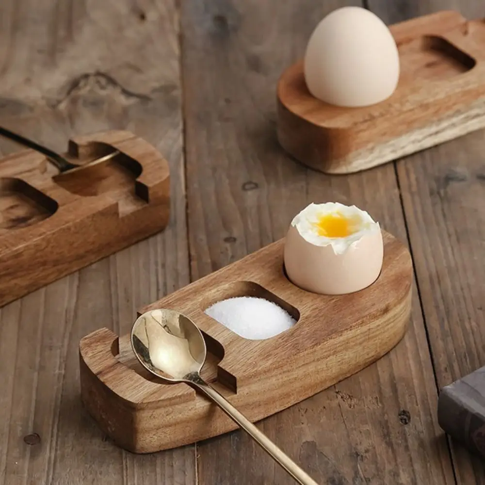 

Home Organizer Wooden Egg Tray Eco-Friendly Creative Punch Cup Holder Handmade Simple Egg Cup Stand Storage
