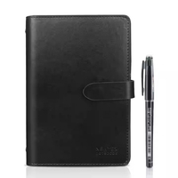 A6 PU Erasable Reusable Smart Writing Notebook Black Waterproof Paper Auto-Scan Customized Gift Wire Bound Spiral Notes