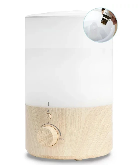 Levoit Cool Mist Humidifier for Room, 3L Top Fill humidifier for Large Rooms, Bedrooms, Baby, With Nightlight, Dual 150, Wood