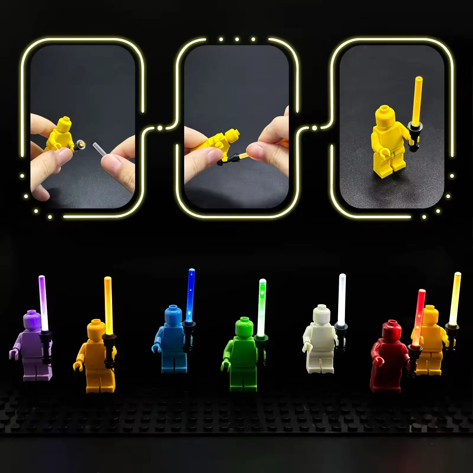 LYBMTWF 7pcs Lightsaber mini figures Accessories, Building Block Toy  Accessories