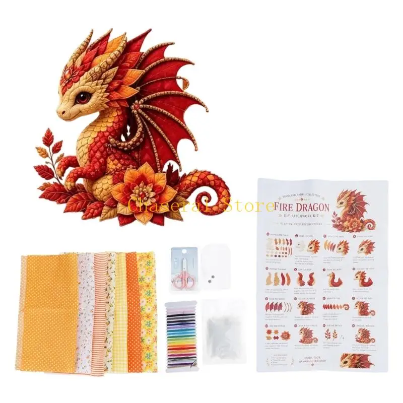E7CE Family Dragon Sewing Activity with Fabric and Guide Book Set