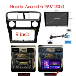 9 Inch Car Radio Fascia Frame 2DIN Install Panel Dashboard For Honda Accord 6TH 1998-2003