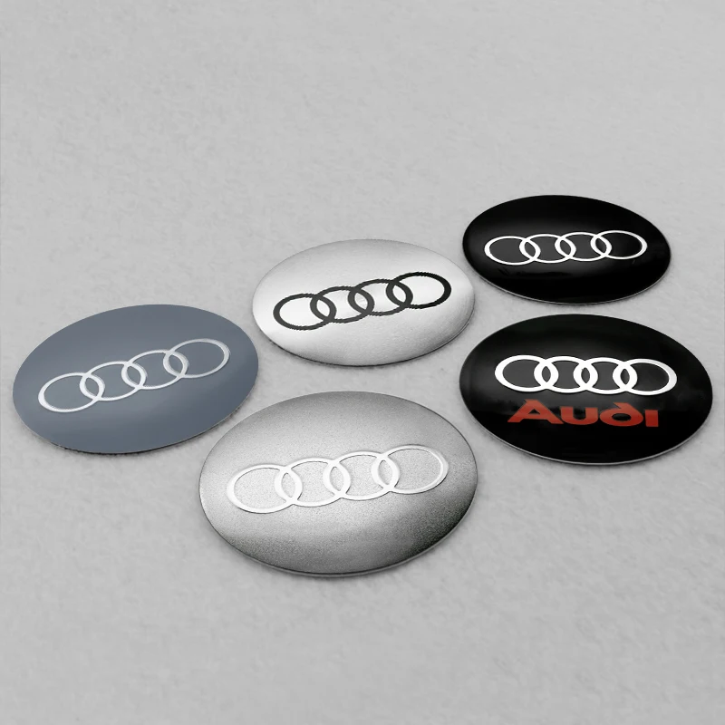 4Pcs 60 56mm Car Wheel Hub Center Cap Emblem Badge Stickers For Audi A3 A4 B8 A6 C7 A5 Q5 Q3 Q7 S3 S4 S5 S6 S8 S RS Accessories