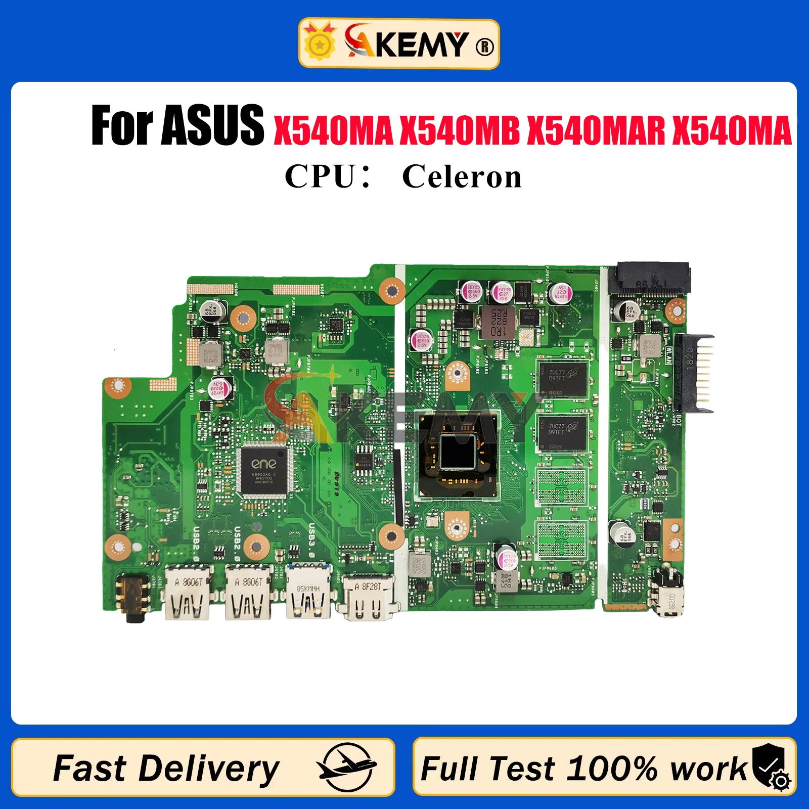 

Материнская плата для ноутбука X540MA ASUS VivoBook X540M R540M F540M A540M D540M X540MA X540MB X540MAR X540MAS, материнская плата с процессором Celeron