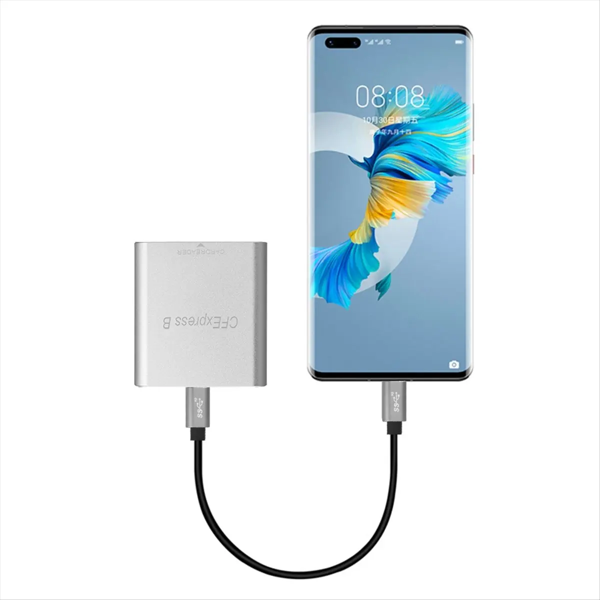 AAAE CFexpress Card Reader Portable USB 3.1 Gen 2 10Gbps CFE B Memory Card Drive-Free Type C Data Reader for Laptop