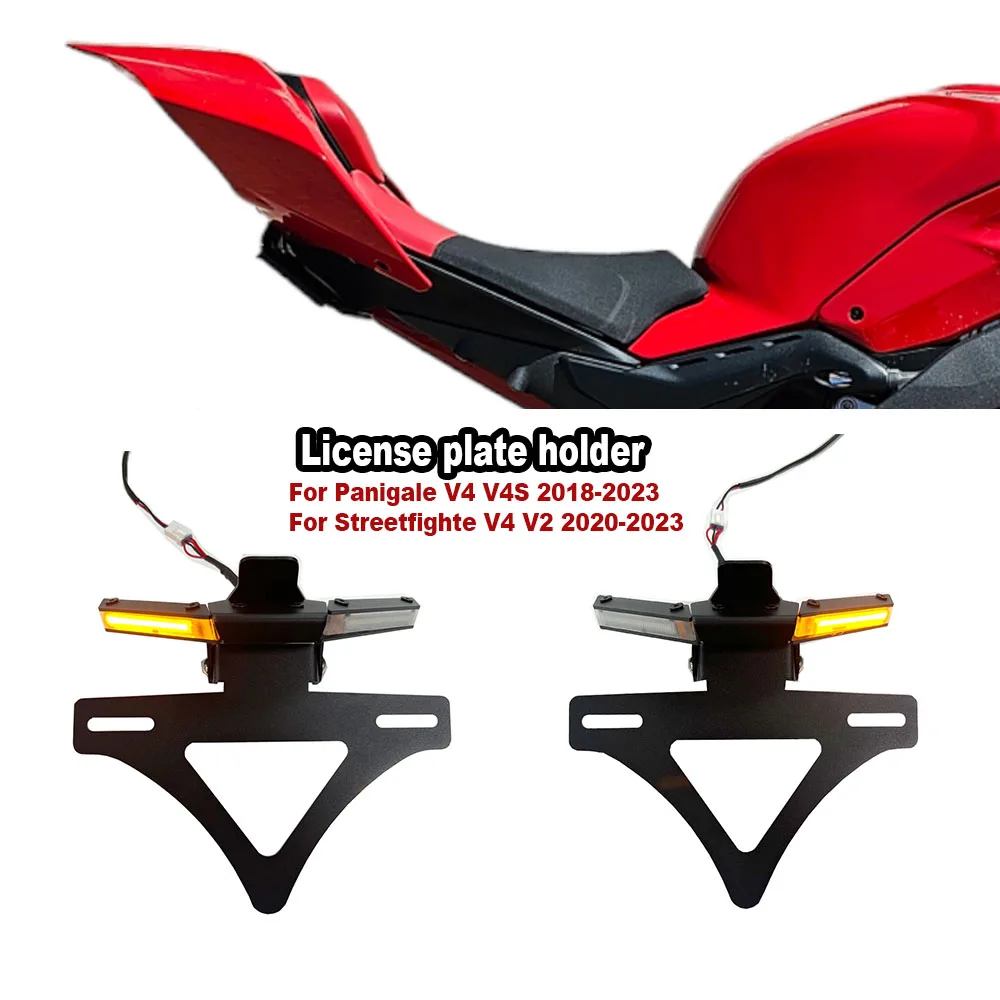 

For Ducati Panigale V4 V4S Streetfighte V4 V2 Motorcycle Rear Short Tail Stock License Plate Holder Tailstock Frame Bracket
