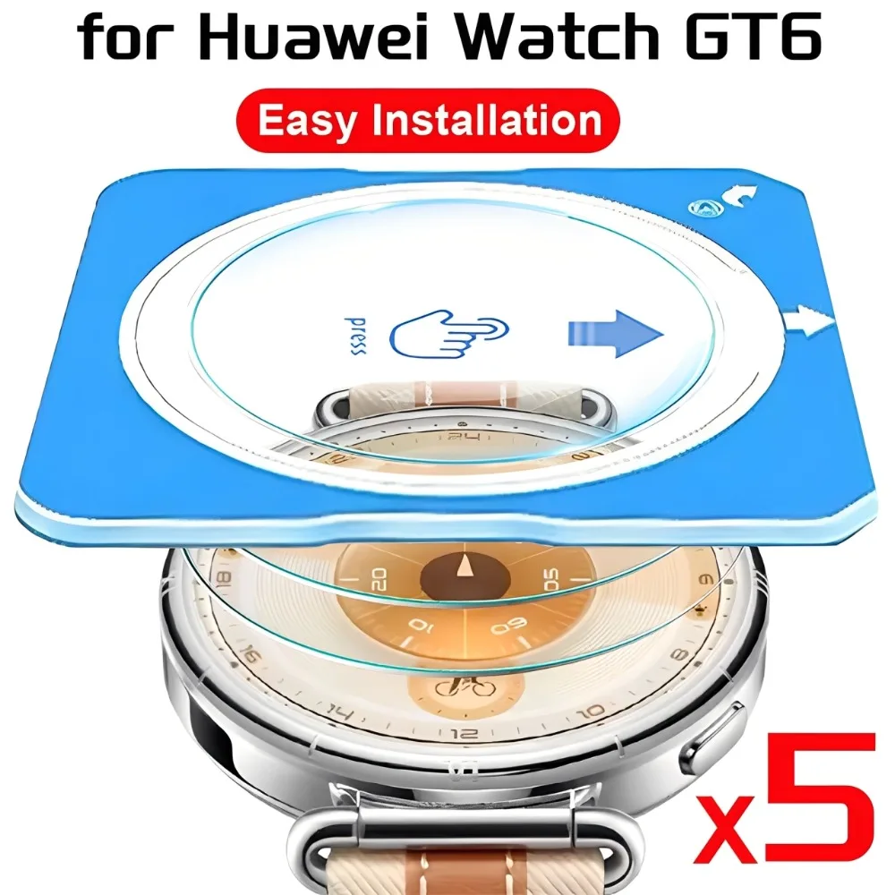 Pellicola salvaschermo premium da 1-5 pezzi per Huawei Watch GT6 41mm/46mm GT6 Pro HD in vetro temperato con kit di installazione di allineamento automatico
