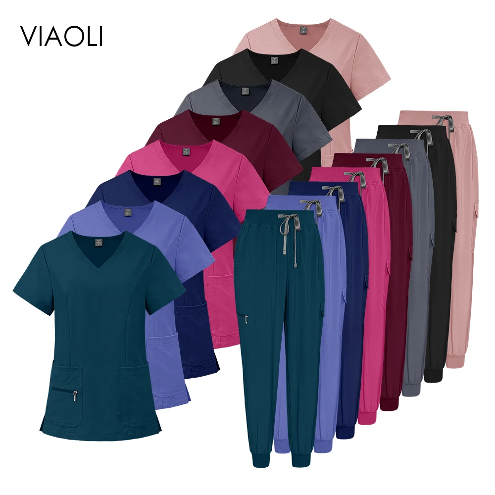 Articles de soins infirmiers pour toilettage pour animaux de compagnie, uniformes chirurgicaux pour femmes, accessoires d'hôpital, vêtements d'infirmière de clinique de pharmacie, ensembles de jogging multicolores