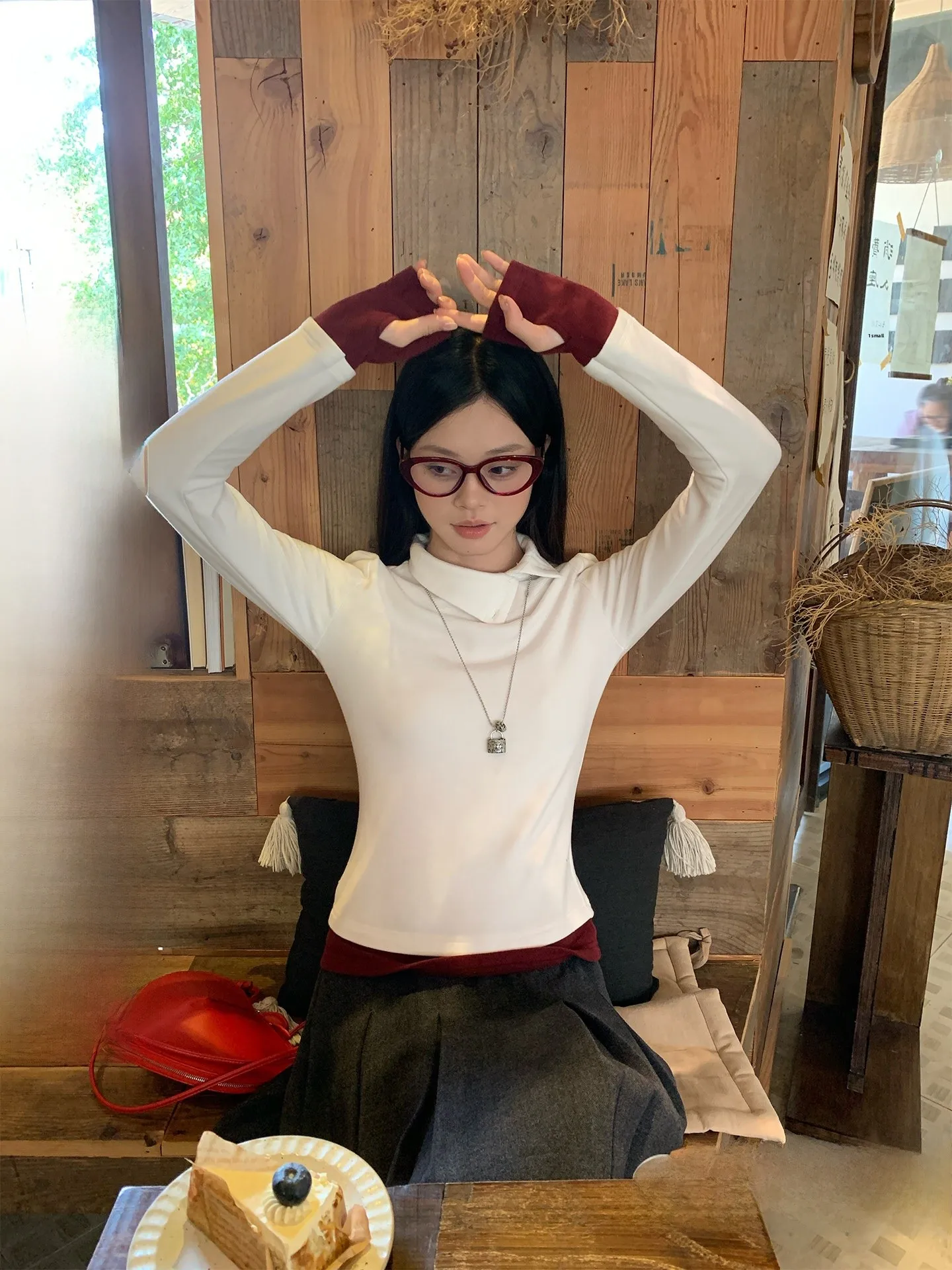 

Женская двусторонняя футболка с длинным рукавом и высоким воротником, базовая, приталенная, красивая зимняя кофта