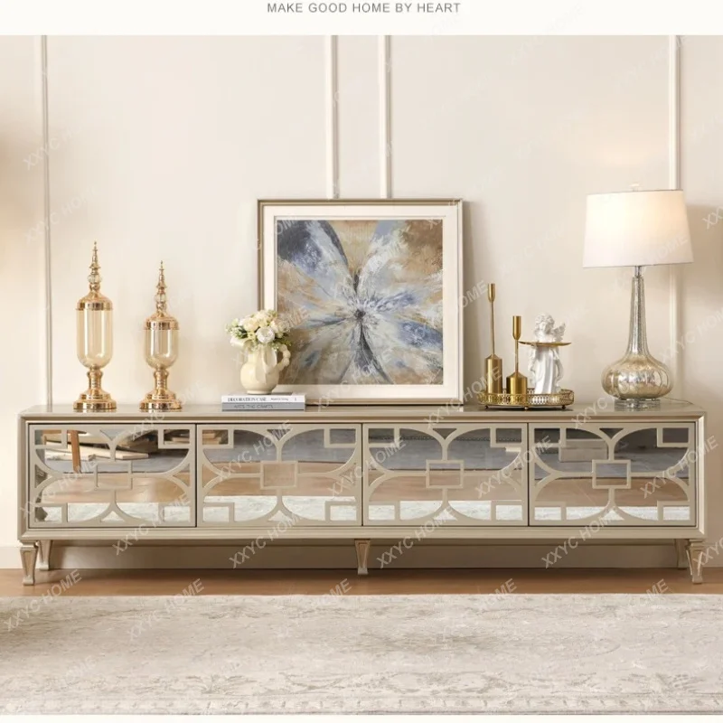 XX light luxury solid wood TV cabinet Modern simple household floor storage TV cabinet
