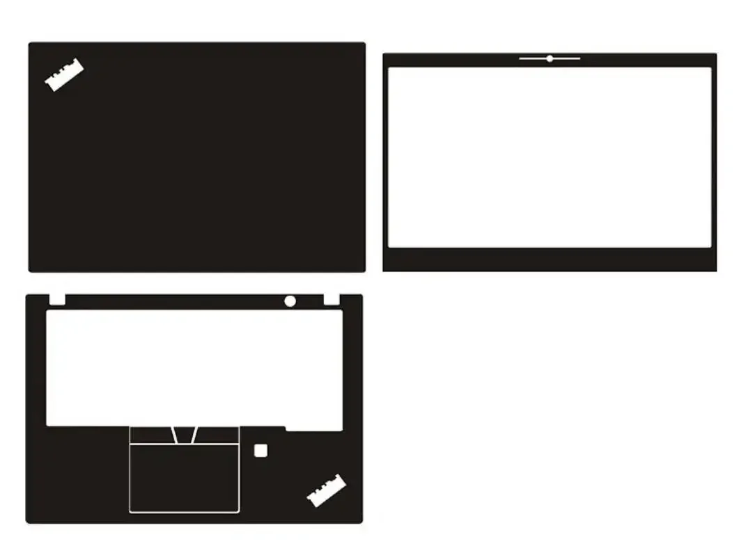 Wstępnie przycięte 1xTop + 1xPalmrest + 1xScreen Bezel Skin Sticker Cover Case Film dla Thinkpad X270 T440P T450 X390 X395 P73 T460 T440 T430