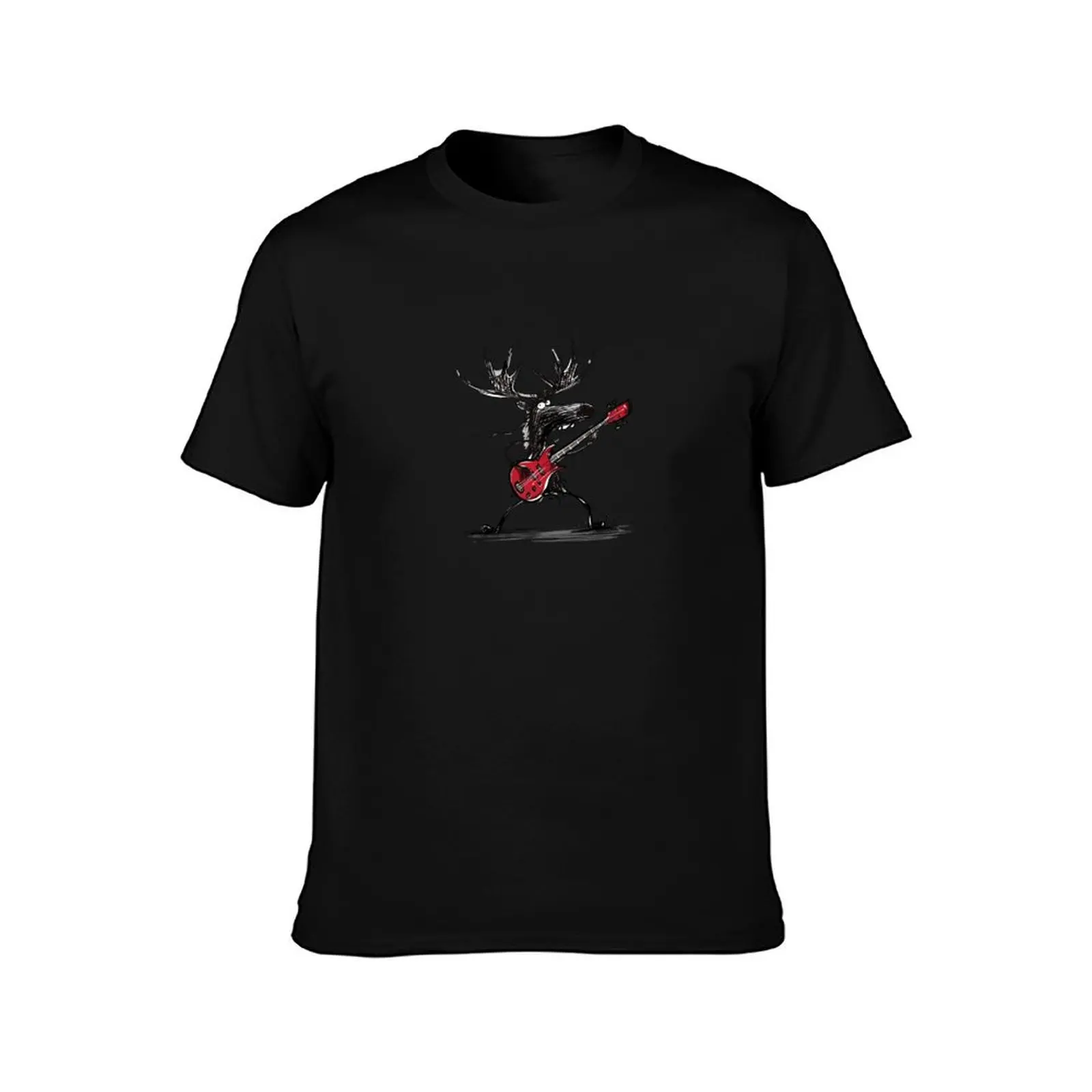 Harmonious Homeware & Apparel: Moose Playing Bass Guitar Collection T-Shirt t shirt man luxury T-Shirt